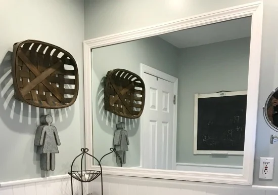 Frame on a Bathroom Mirror