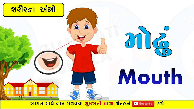 Body parts name | શરીરના અંગો | Human body parts name ~ Gujarati Shala