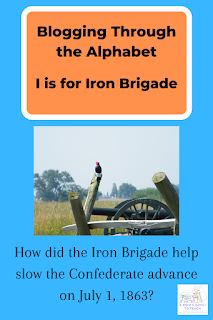 A Mom's Quest to Teach: I is for Iron Brigade (Blogging Through the Alphabet) – The Iron Brigade has the distinction of suffering the most casualties of any regiment during the American Civil War in the North. #civilwar #history #homeschool Civil War Cannon