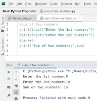 Sum of Two Numbers Python Program - CodexRitik - CodexRitik