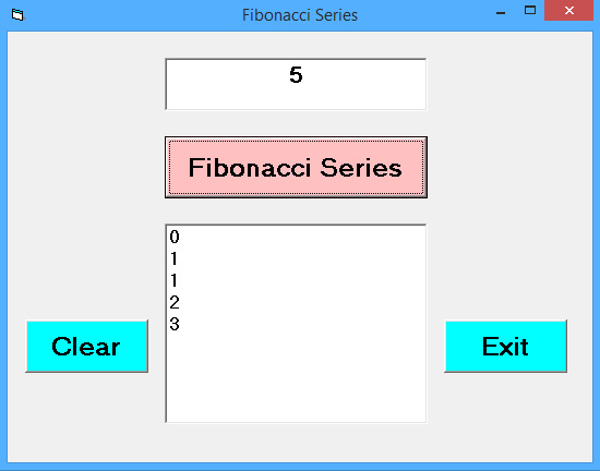 How to find Fibonacci series in visual basic 6.0