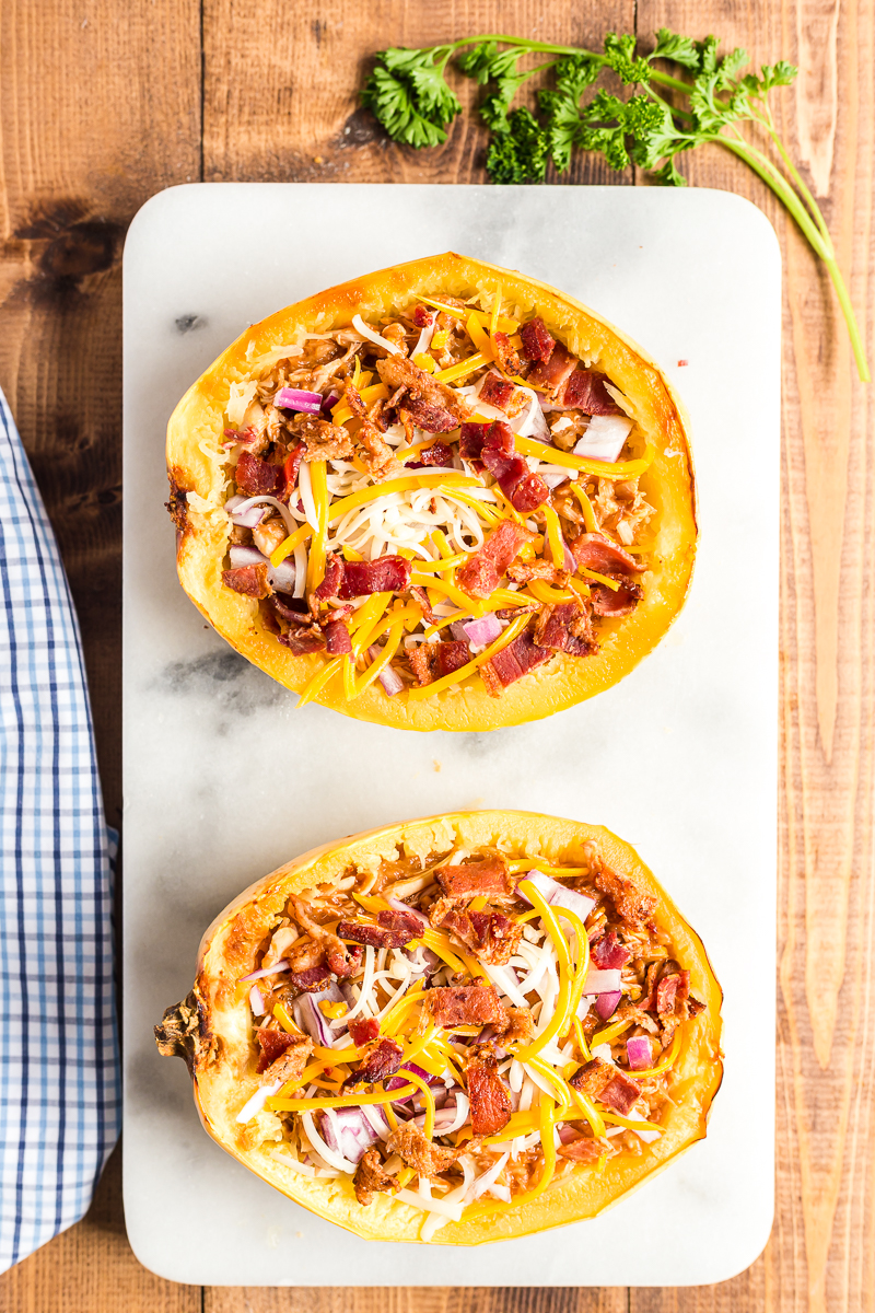 BBQ Chicken Spaghetti Squash Bobbi's Kozy Kitchen