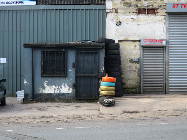 Tyres outside lockup for garage. 2nd August 2021