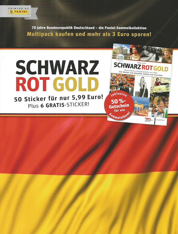 Panini Schwarz Rot Gold Sticker Leeralbum Album 70 Jahre Deutschland 