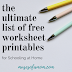 Homeschooling:  The Ultimate List of Free Worksheet Printables