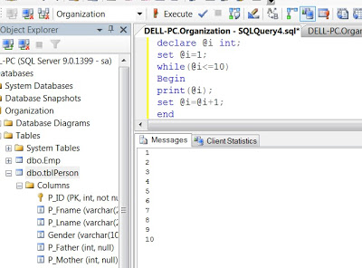 Print 1 to 10 Using While Loop in SQL Server : Interview Question Print 1 To 10 Using While Loop In Sql Server : Interview Question