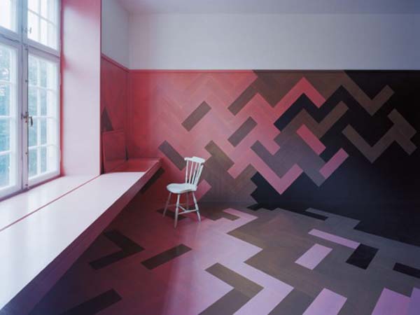 Suelo de Parquet de gran tamaño y colorido Inspirado por la Naturaleza.