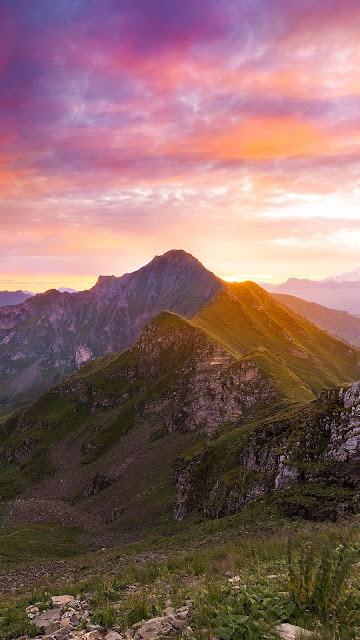 HD wallpaper landscape, Mountains, Sunset, Clouds