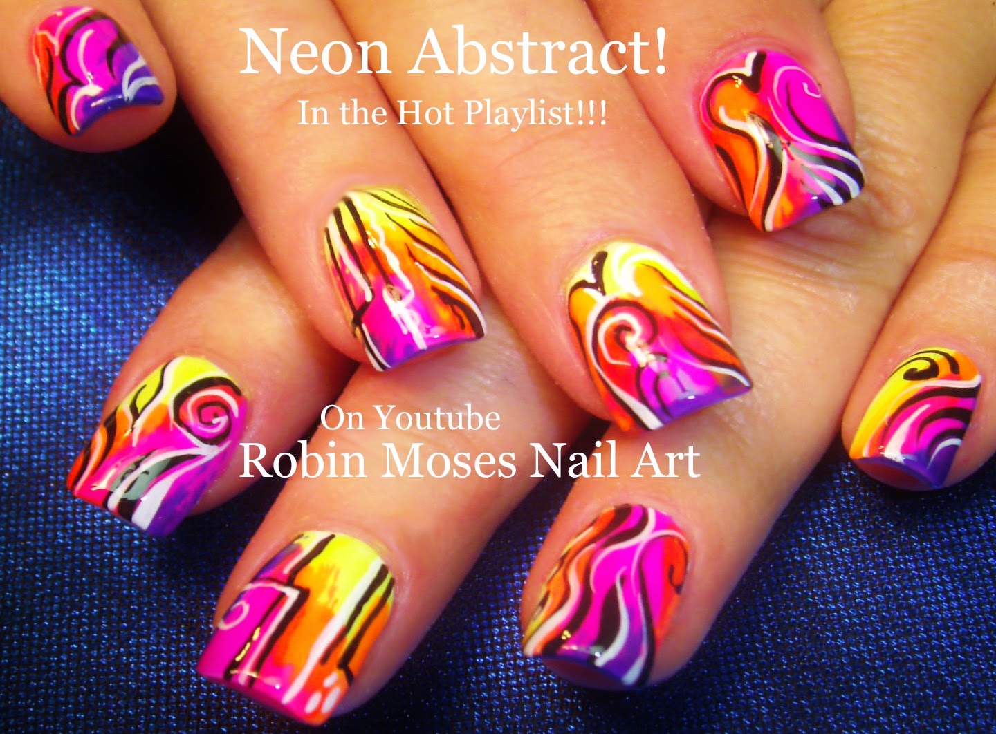 Nail Art by Robin Moses: Super fun and trendy NEON bright nail tutorial ...