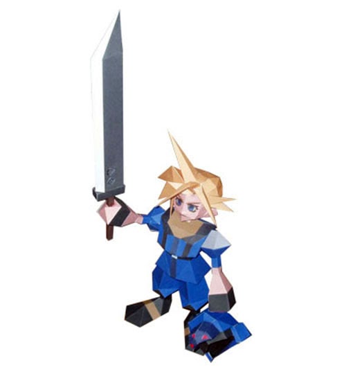 Final Fantasy VII: Cloud Shinra SOLDIER Papercraft | Paperized Crafts