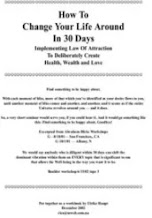 How To Change Your Life Around In 30 Days PDF
