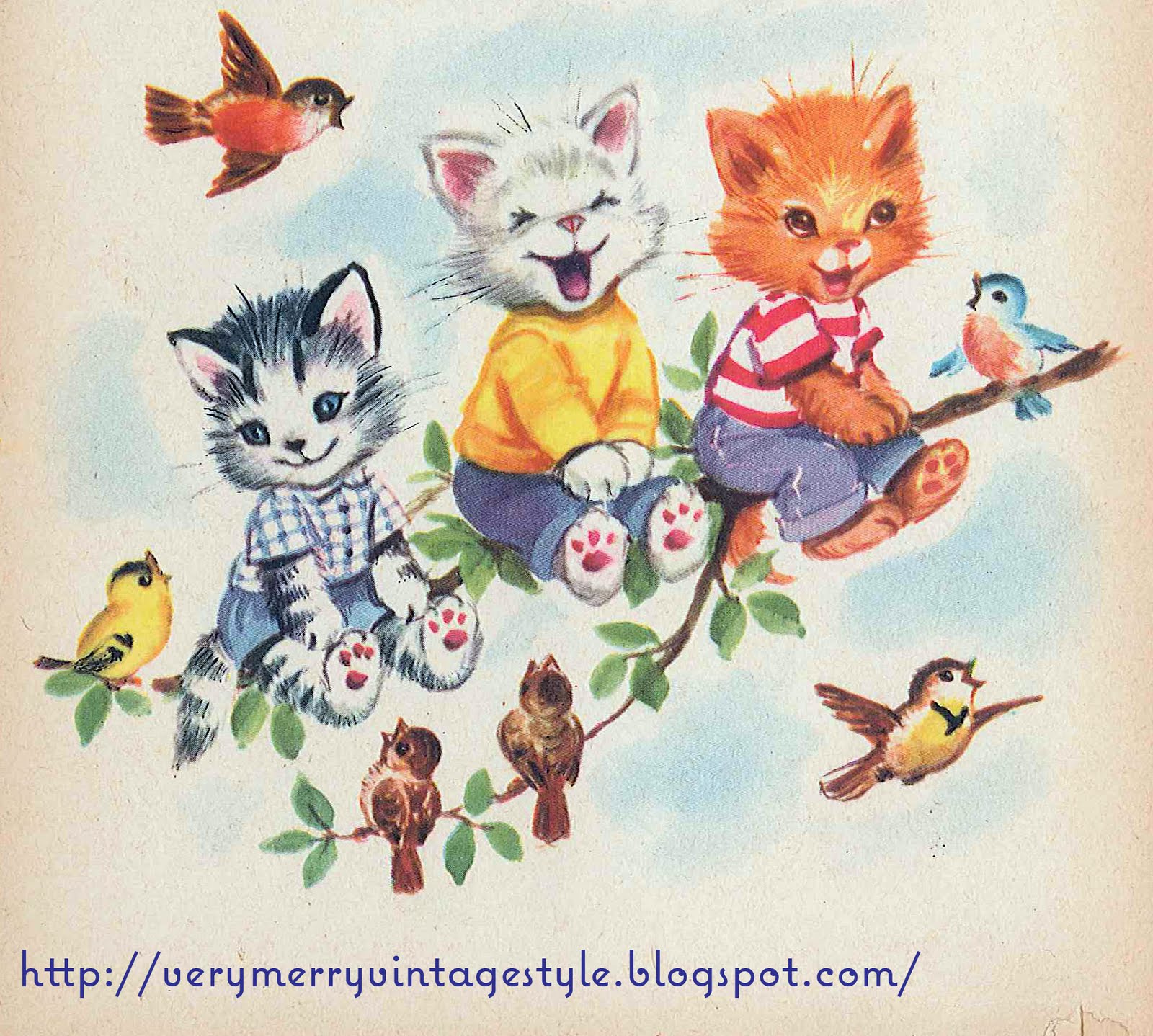 Very Merry Vintage Syle Sweet Vintage Kitten Images & Share the Love