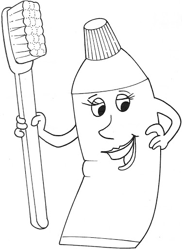 Desenhos sobre Higiene para pintar, colorir, imprimir! Escova de dentes para pintar, desenho de creme dental, shampoo, cotonete etc.