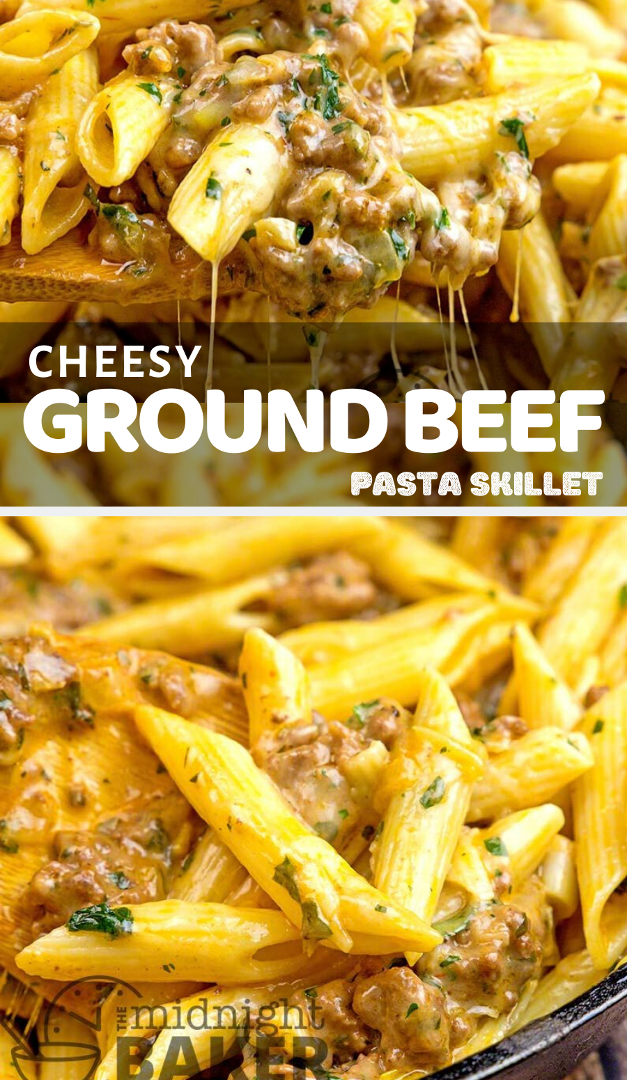 Cheesy Ground Beef Pasta Skillet