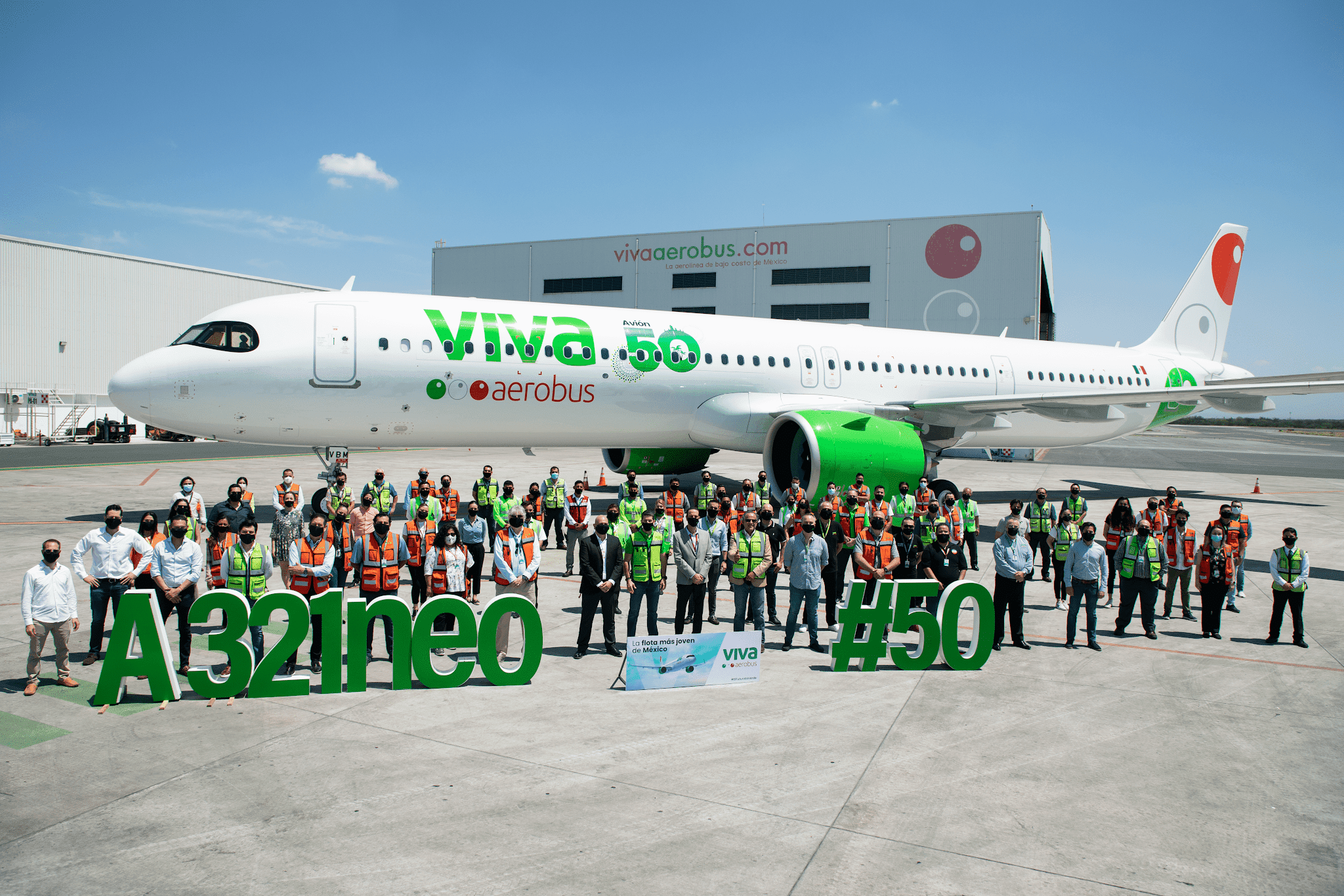 VIVA AEROBUS DA LA BIENVENIDA A SU EMBLEMÁTICO AVIÓN 50 UN NUEVO AIRBUS A321NEO