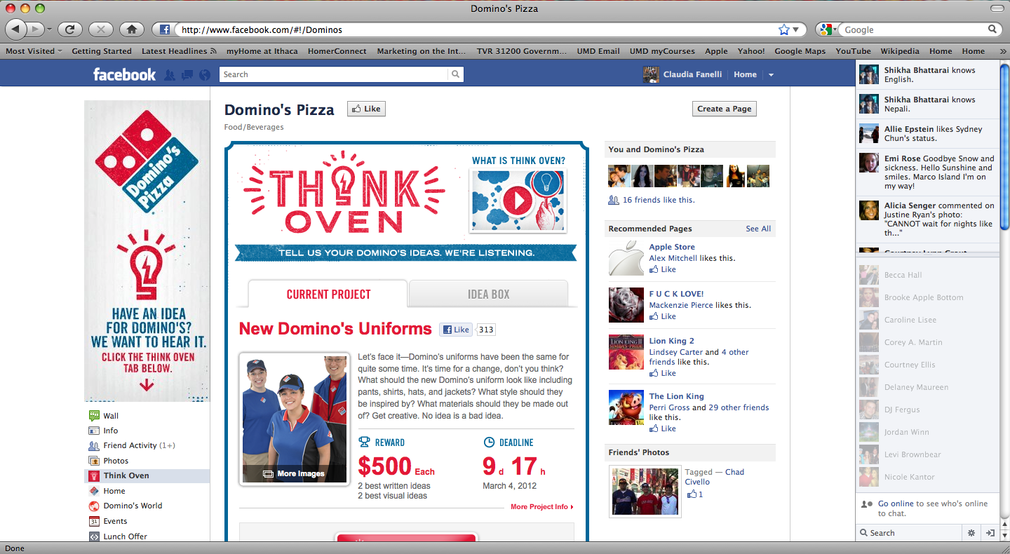 Marketing on the Case 3 Facebook and Domino's Pizza