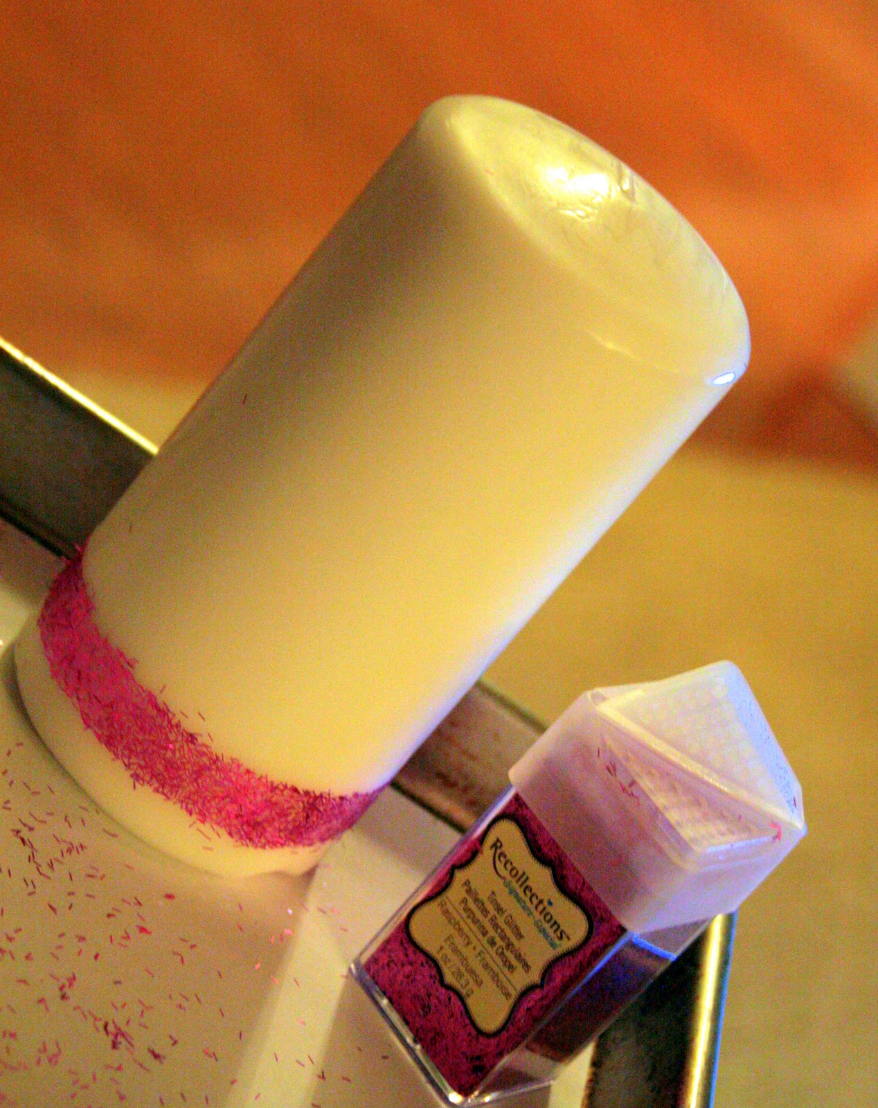 The Navy Stripe Sparkle Candles