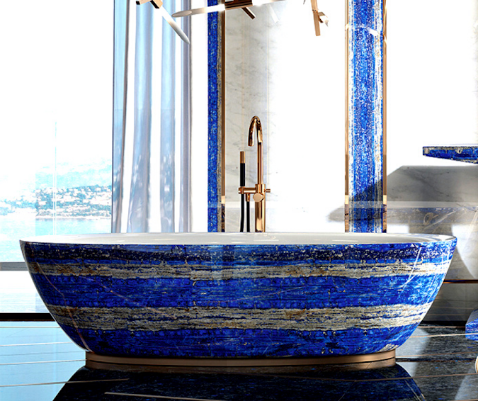 Lapis Lazuli Rose Quartz Bathtub