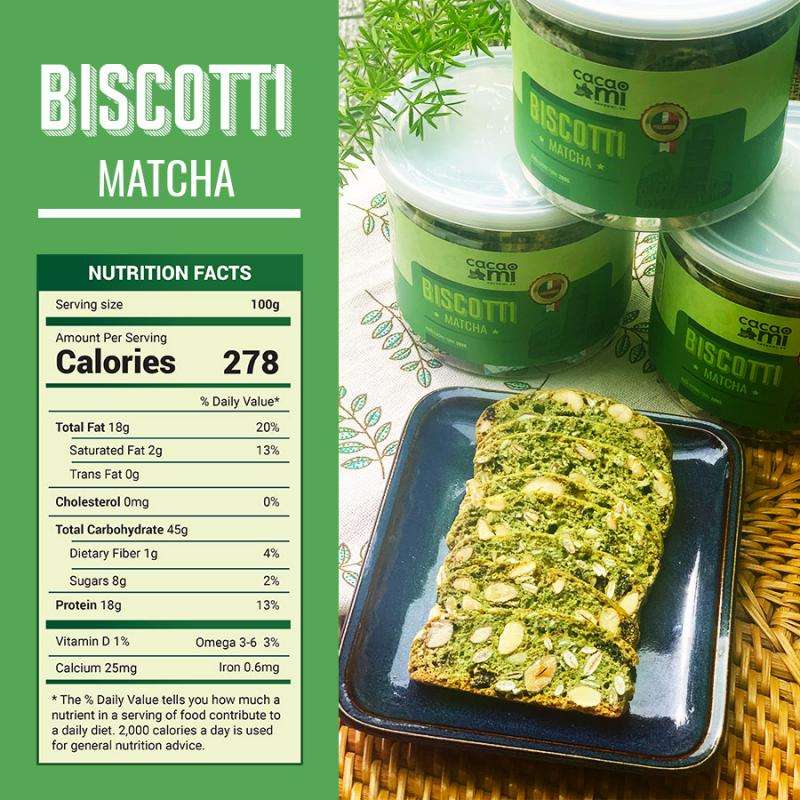 Combo 3 Hộp Bánh Biscotti Cacaomi Nguyên Cám 3 Vị Truyền Thống, Chocolate, Trà Xanh