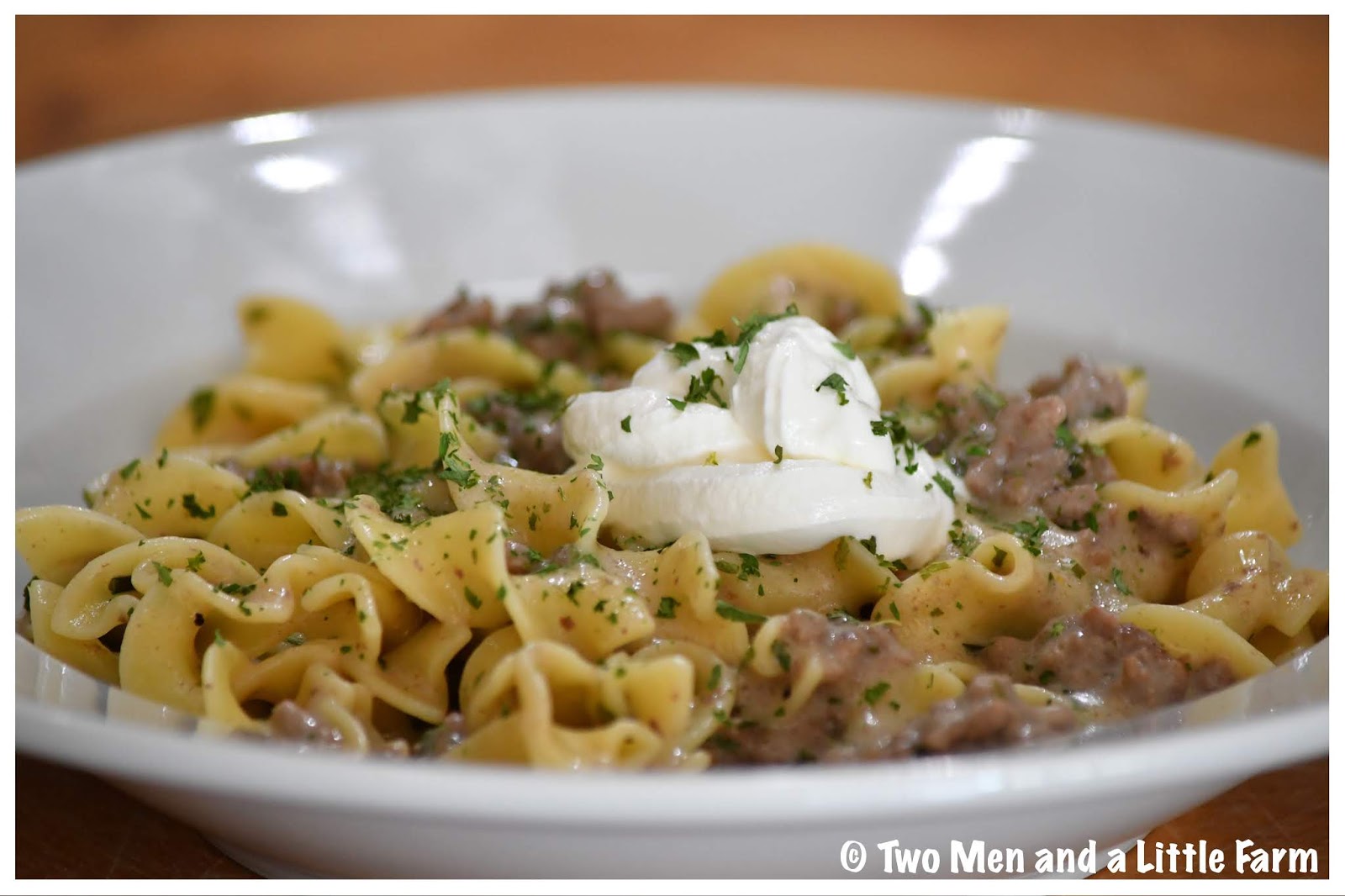 Two Men and a Little Farm ALFREDO BEEF STROGANOFF QUARANTINE MEAL