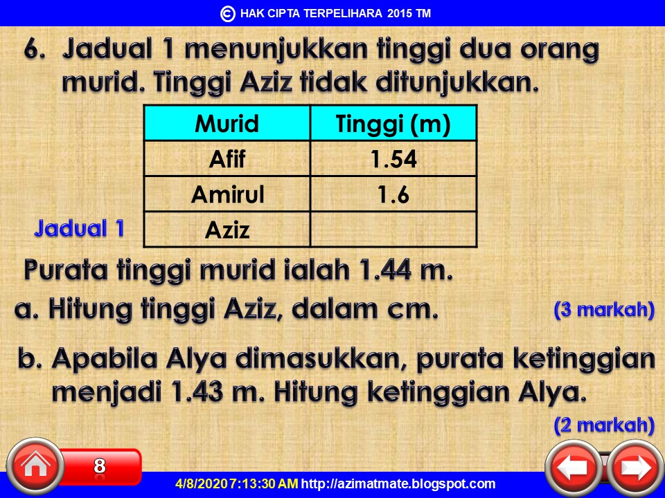 AZIMAT MATEMATIK AKTIVITI MATEMATIK
