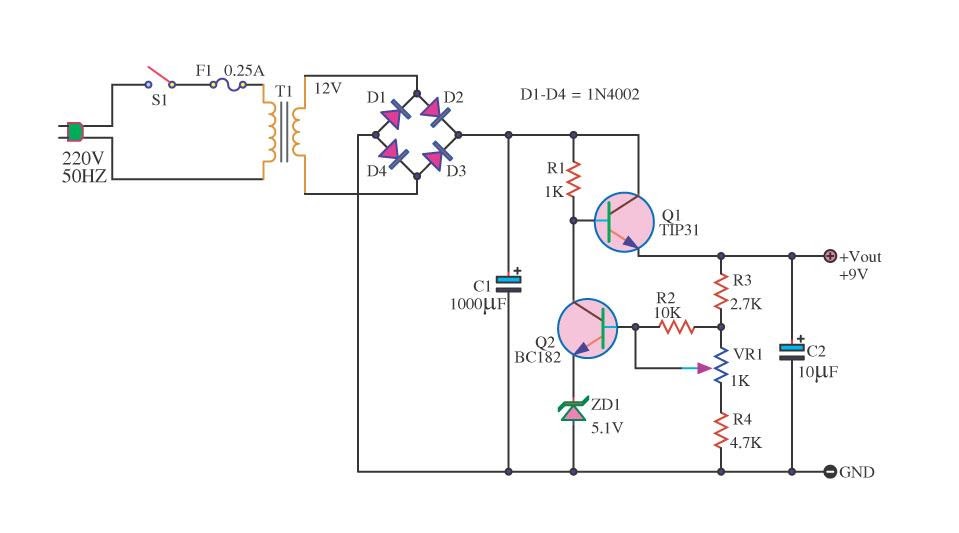 Simple Multivoltage Power Supply Wiring Diagram Schematic Wiring And