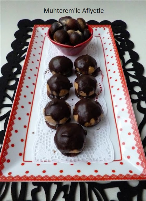 Çikolata kaplı kestaneli bonbon