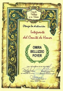 Integrante del Comité de Honor del Movimiento Cultural Capulí, Vallejo y su Tierra