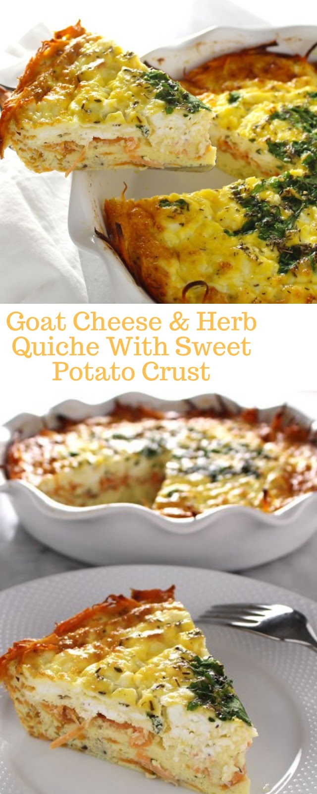 Goat Cheese & Herb Quiche With Sweet Potato Crust - Genius Kitchen Food