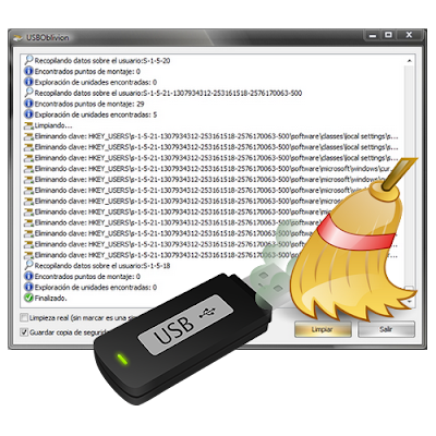 Limpia rastros antiguos de dispositivos USB almacenados en el registro