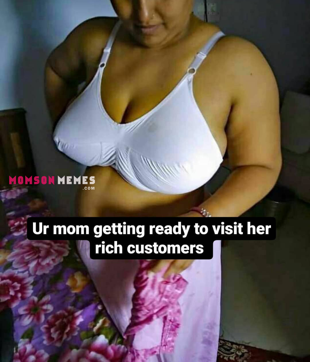 Mom geting ready to visit her rich customers!