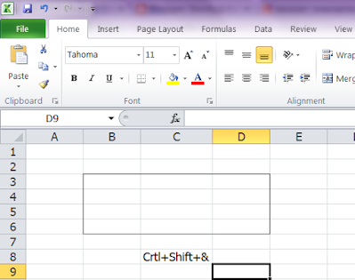 Ctrl+Shift+& Excel Shortcut Apply Border The Selected Cell Outline ...