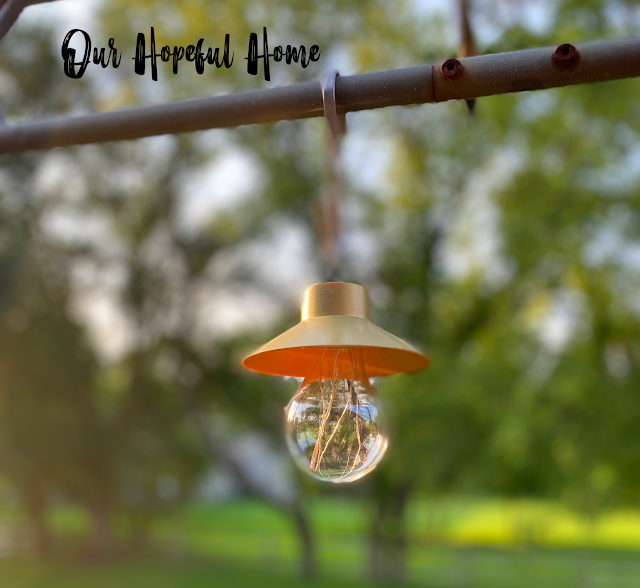 Our Hopeful Home Dollar Tree LED Hanging Lamp With Fairy Lights