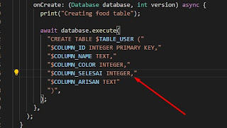 Flutter SQLite no such column1