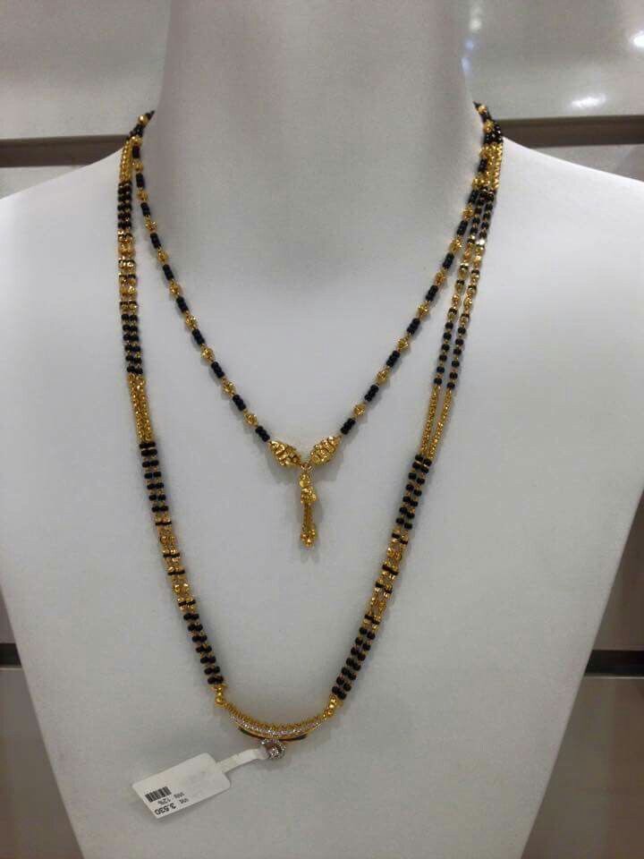 Black Thread Mango Set Black Beads Chain - Jewellery Designs