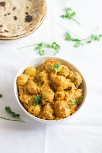 Vegan glutenfree creamy north indian punjabi dum aloo baby potatoes masala gravy