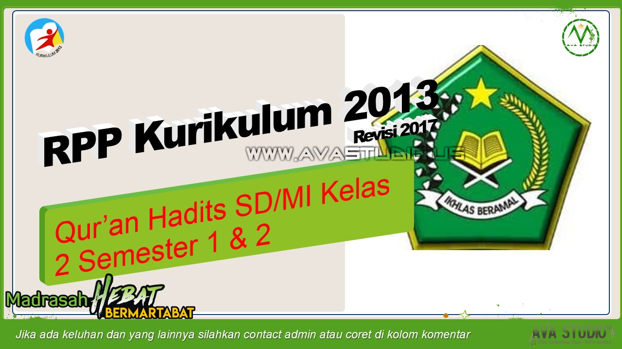 RPP Qur�an Hadits Kelas 2 SD/MI Semester 1 &amp; 2 Kurikulum