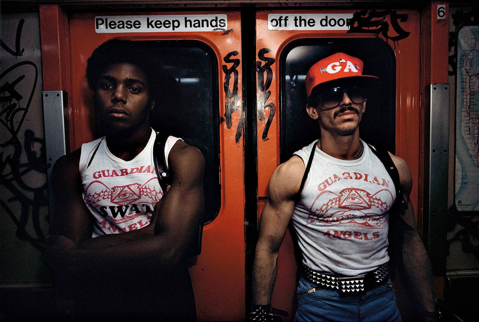 Guardian Angels on the New York City subway, 1980