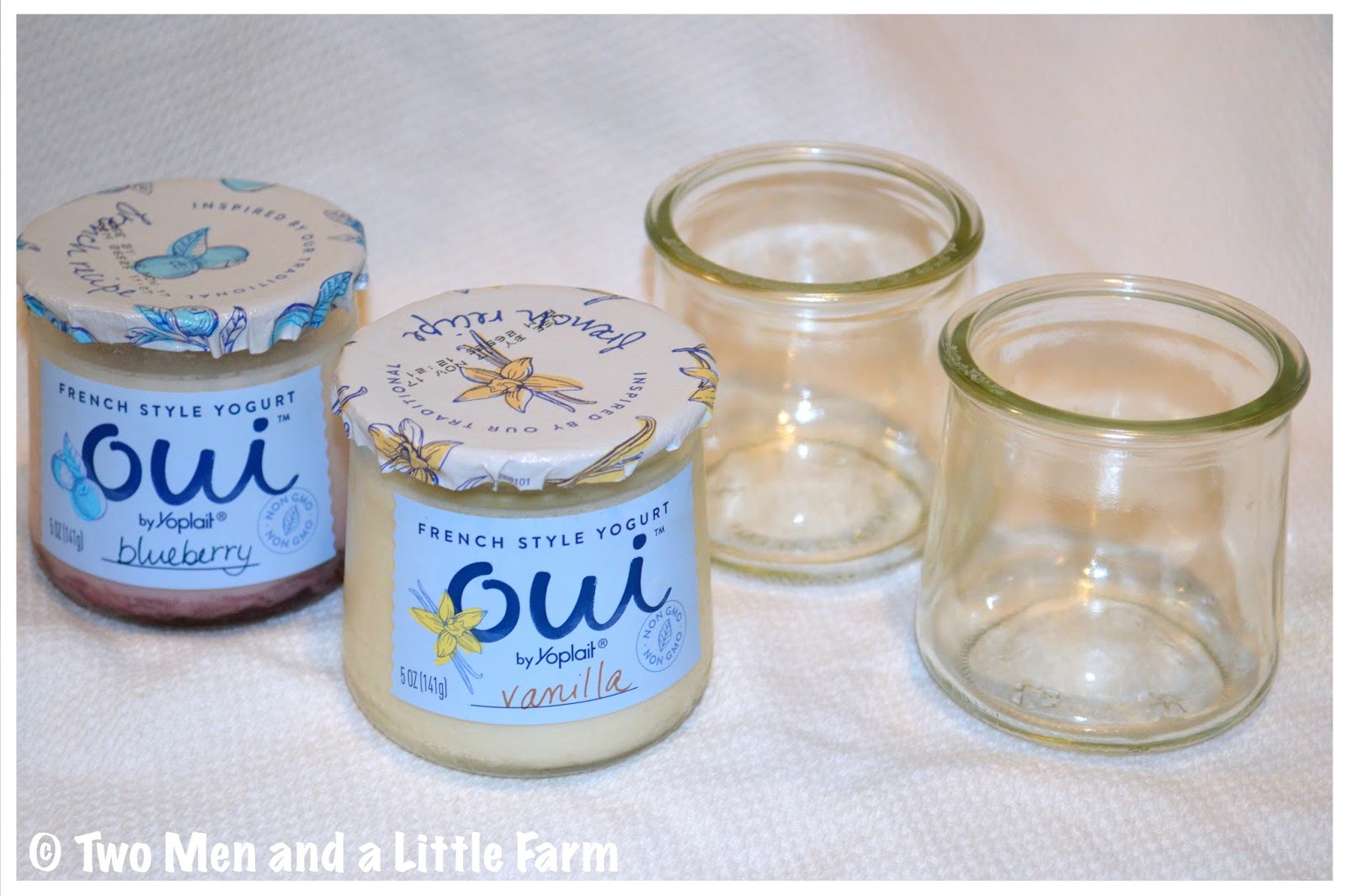 Two Men and a Little Farm OUI YOGURT GLASS JARS