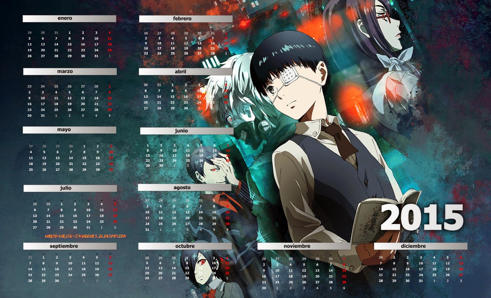 calendario anime tokyo ghoul 2015