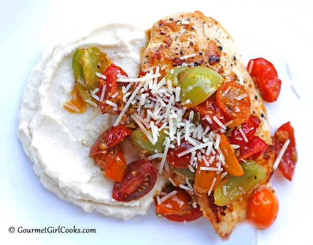 Gourmet Girl Cooks: Pan Seared Chicken, Tomatoes & Garlic w/ Parmesan ...