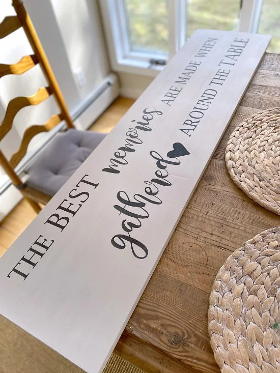 The best memories are made gathered around the table sign