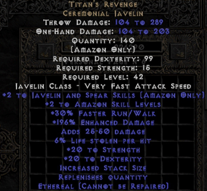 Best cRPGs ETHEREAL UPPED TITAN'S REVENGE, Diablo 2 Resurrected