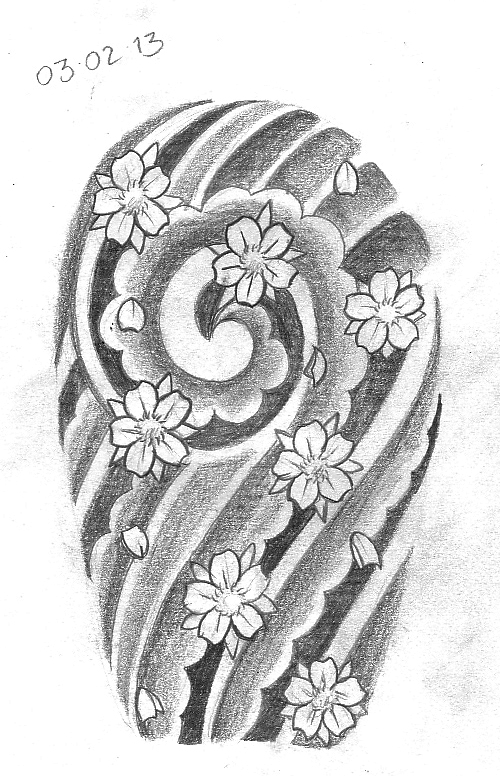 Tattoo Sketch A Day: Flowers February 1st - 7th