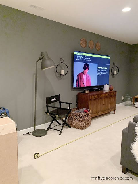 long TV wall before built ins