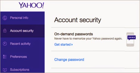 yahoo on demand passwords