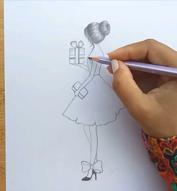 رسم فتاة بالرصاص رسم فتاة جميلة بالرصاص