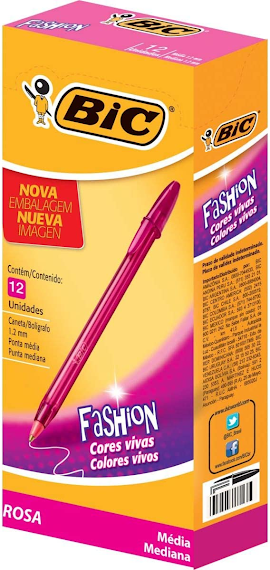 Caixa de caneta rosa