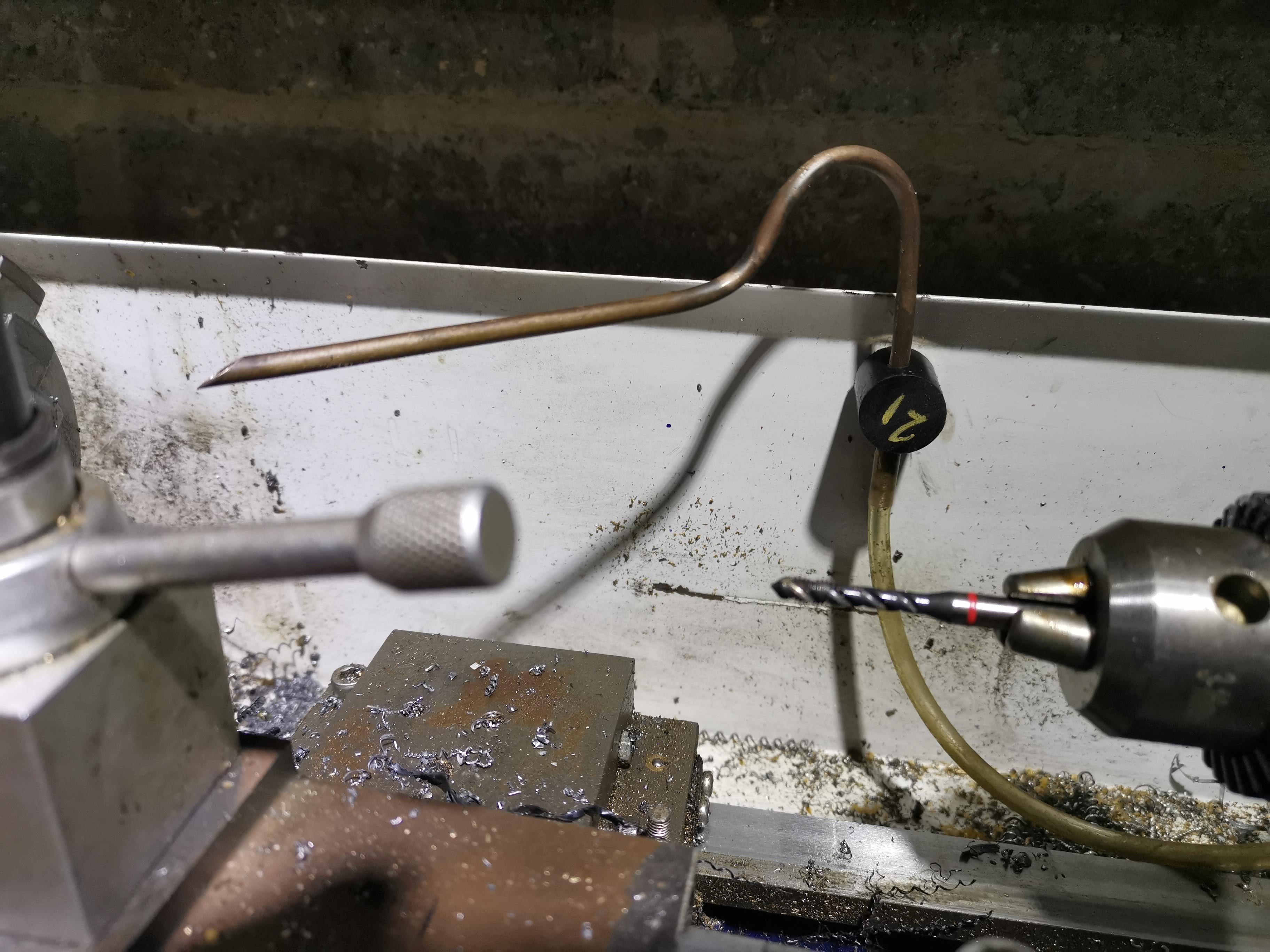 Amelia Squariel MiniLathe Cutting fluid feed