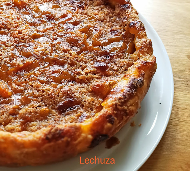 TARTA DE HOJALDRE DE MANZANAS Y CREMA DE MANDARINA (CON CRUMBLE)